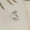 SOLITAIRE OVAL-CUT DIAMOND RING - 3.0ct - WG