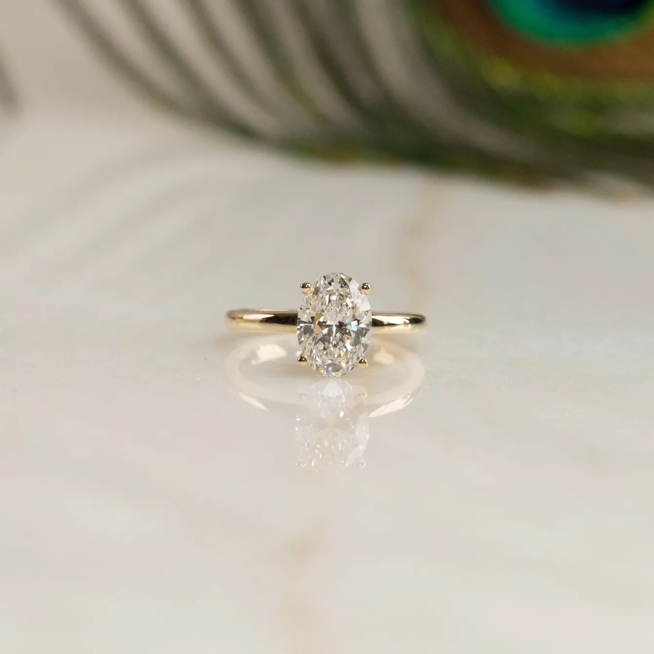 SOLITAIRE OVAL-CUT DIAMOND RING - 2.0ct - YG