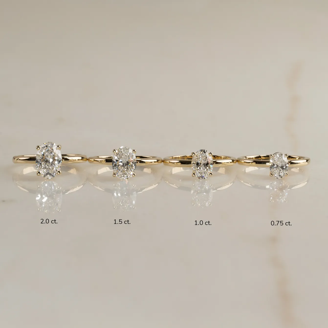 SOLITAIRE OVAL-CUT DIAMOND RING - 2.0ct - YG