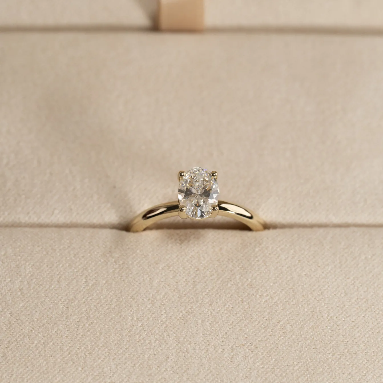 SOLITAIRE OVAL-CUT DIAMOND RING - 1.0ct - YG