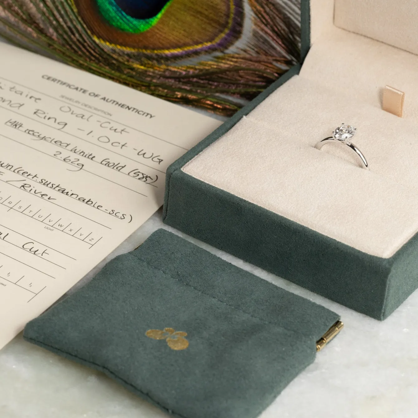 SOLITAIRE OVAL-CUT DIAMOND RING - 1.0ct - WG