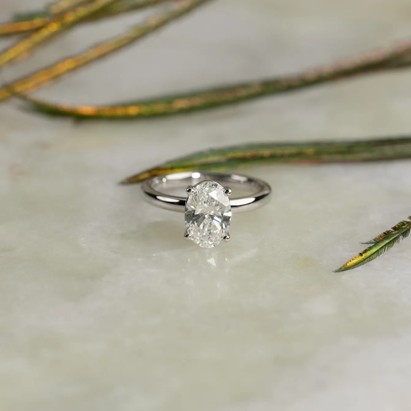 SOLITAIRE OVAL-CUT DIAMOND RING - 2.0ct - WG