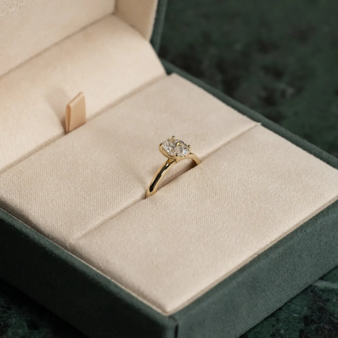 SOLITAIRE OVAL-CUT DIAMOND RING - 1.0ct - YG