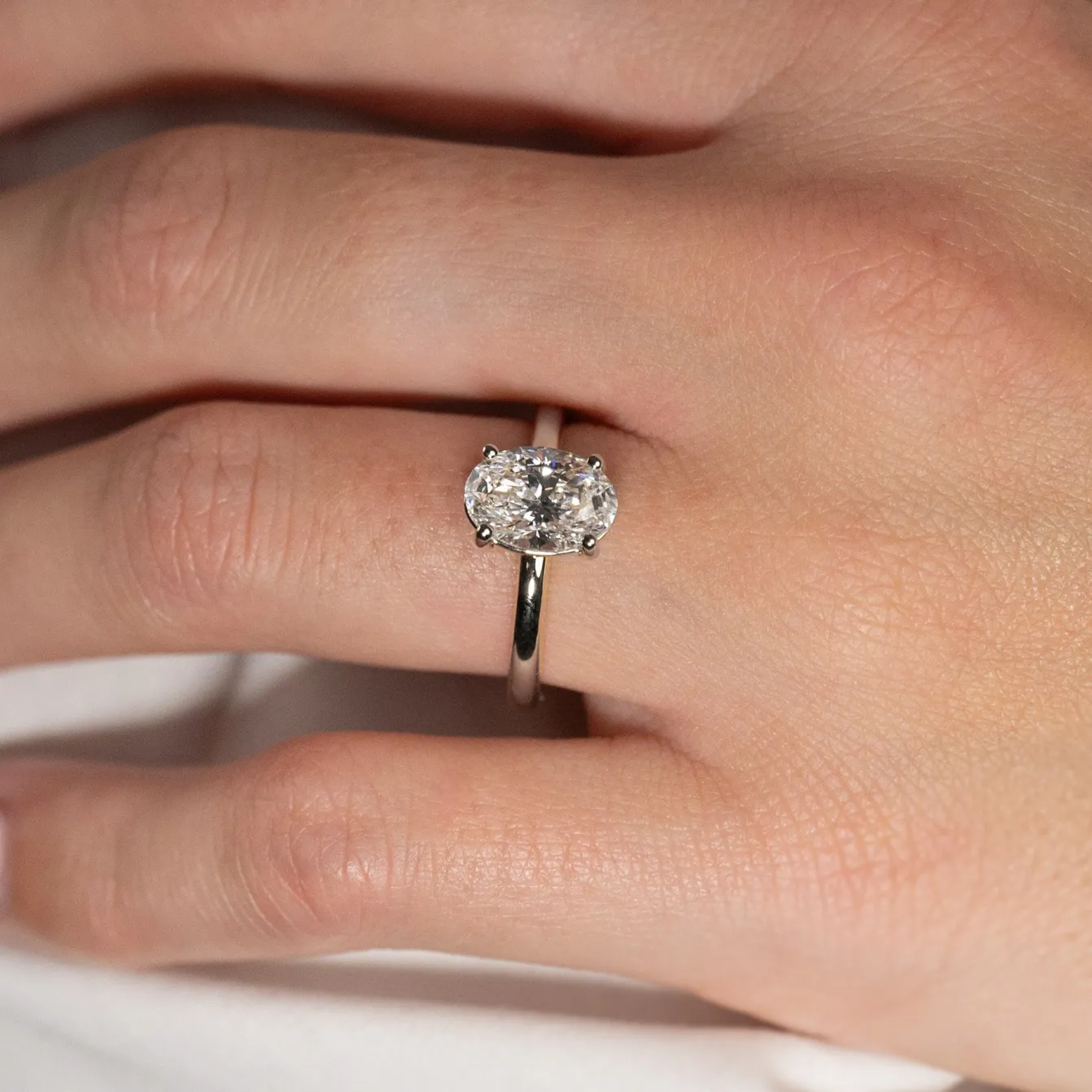SOLITAIRE OVAL-CUT DIAMOND RING - 2.0ct - WG