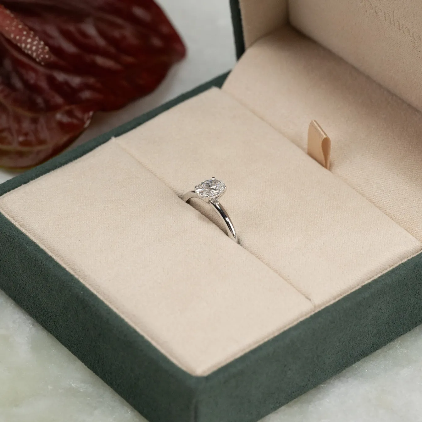 SOLITAIRE OVAL-CUT DIAMOND RING - 0.75ct - WG