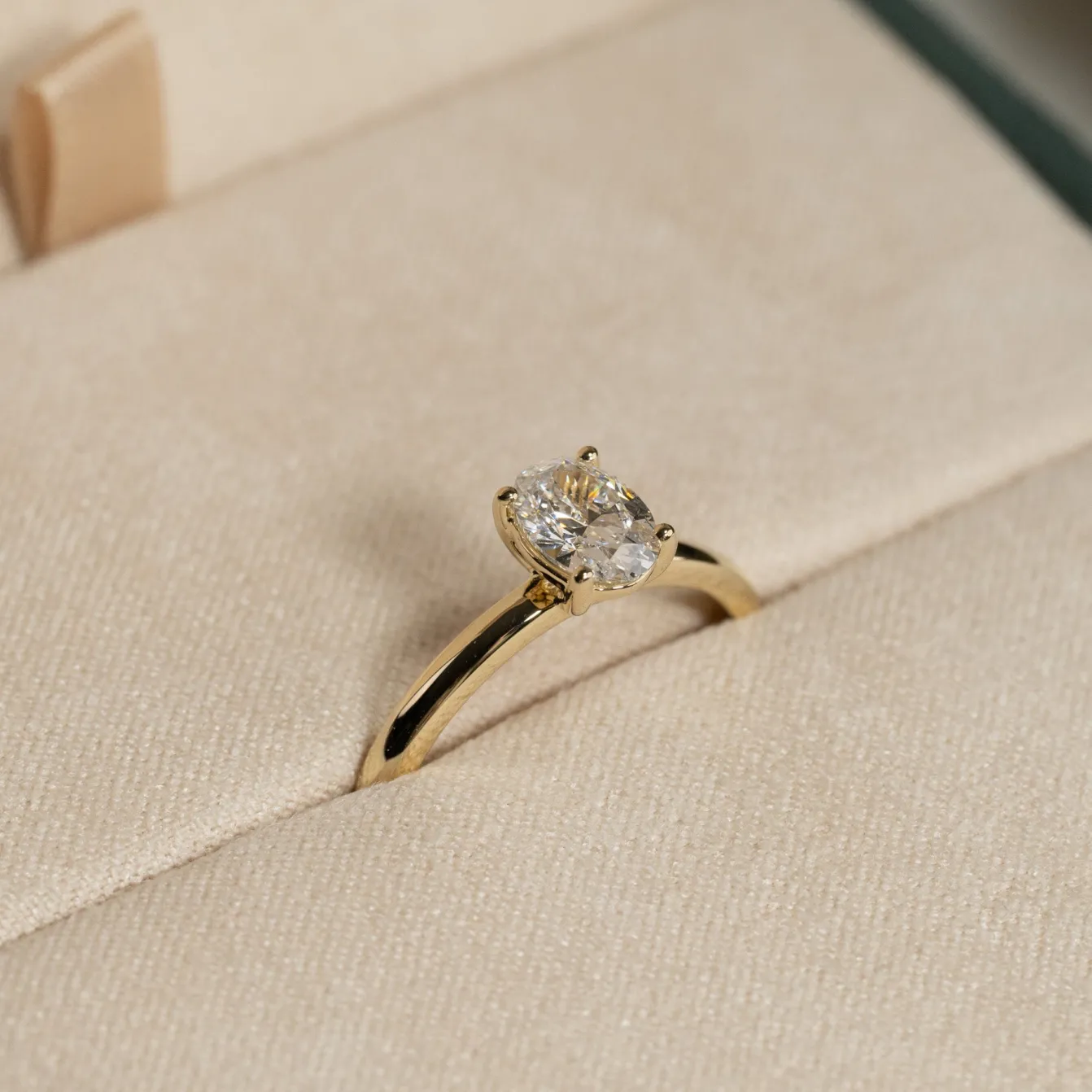 SOLITAIRE OVAL-CUT DIAMOND RING - 0.75ct - YG