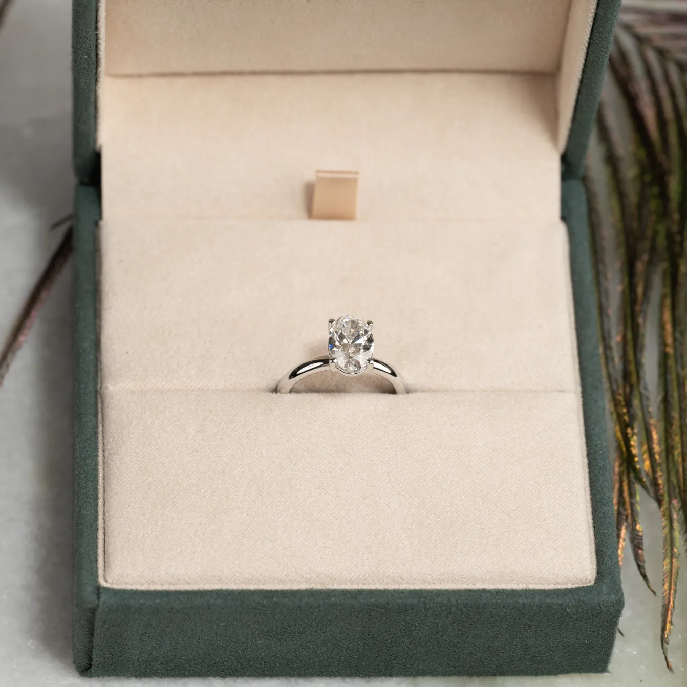 SOLITAIRE OVAL-CUT DIAMOND RING - 2.0ct - WG