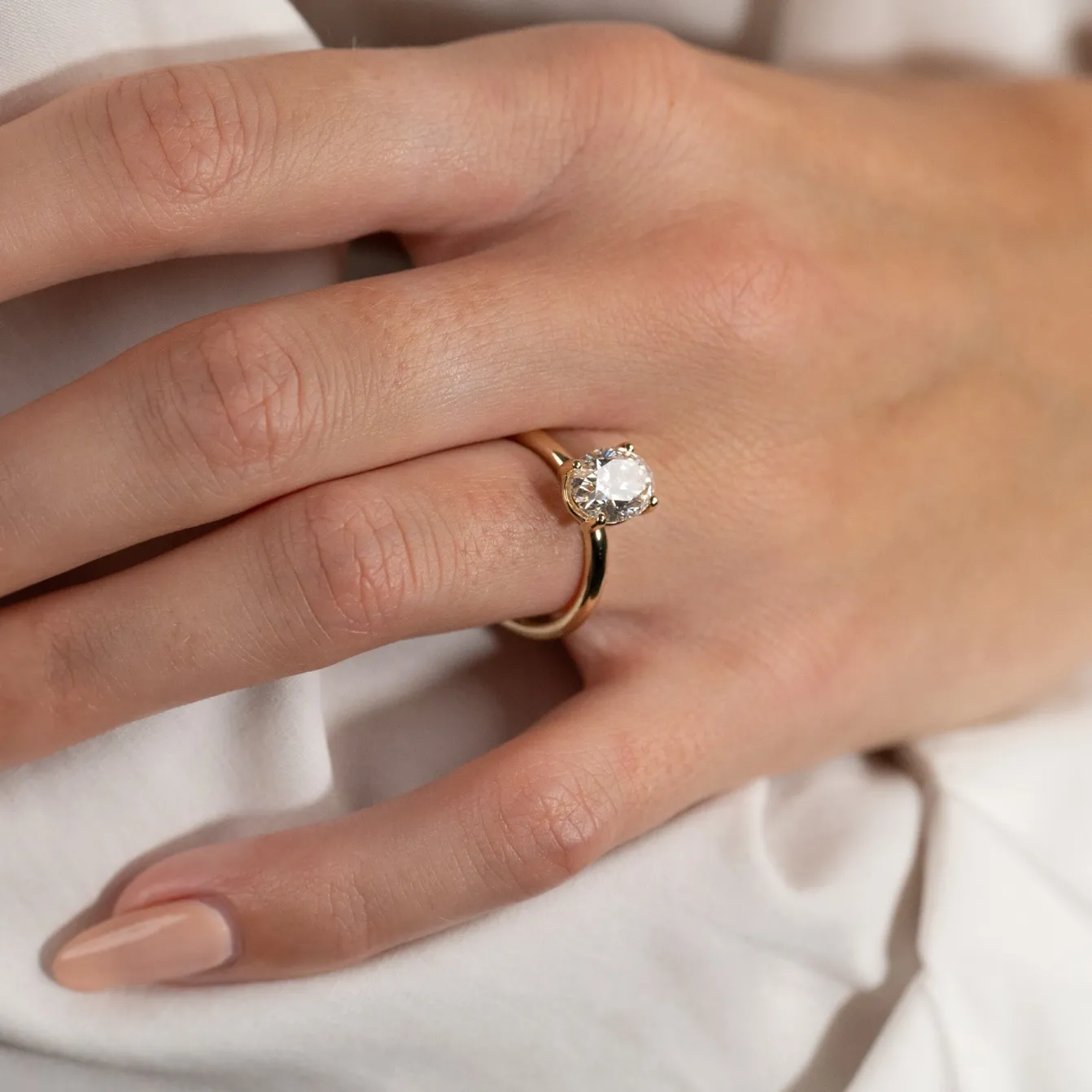 SOLITAIRE OVAL-CUT DIAMOND RING - 2.0ct - YG