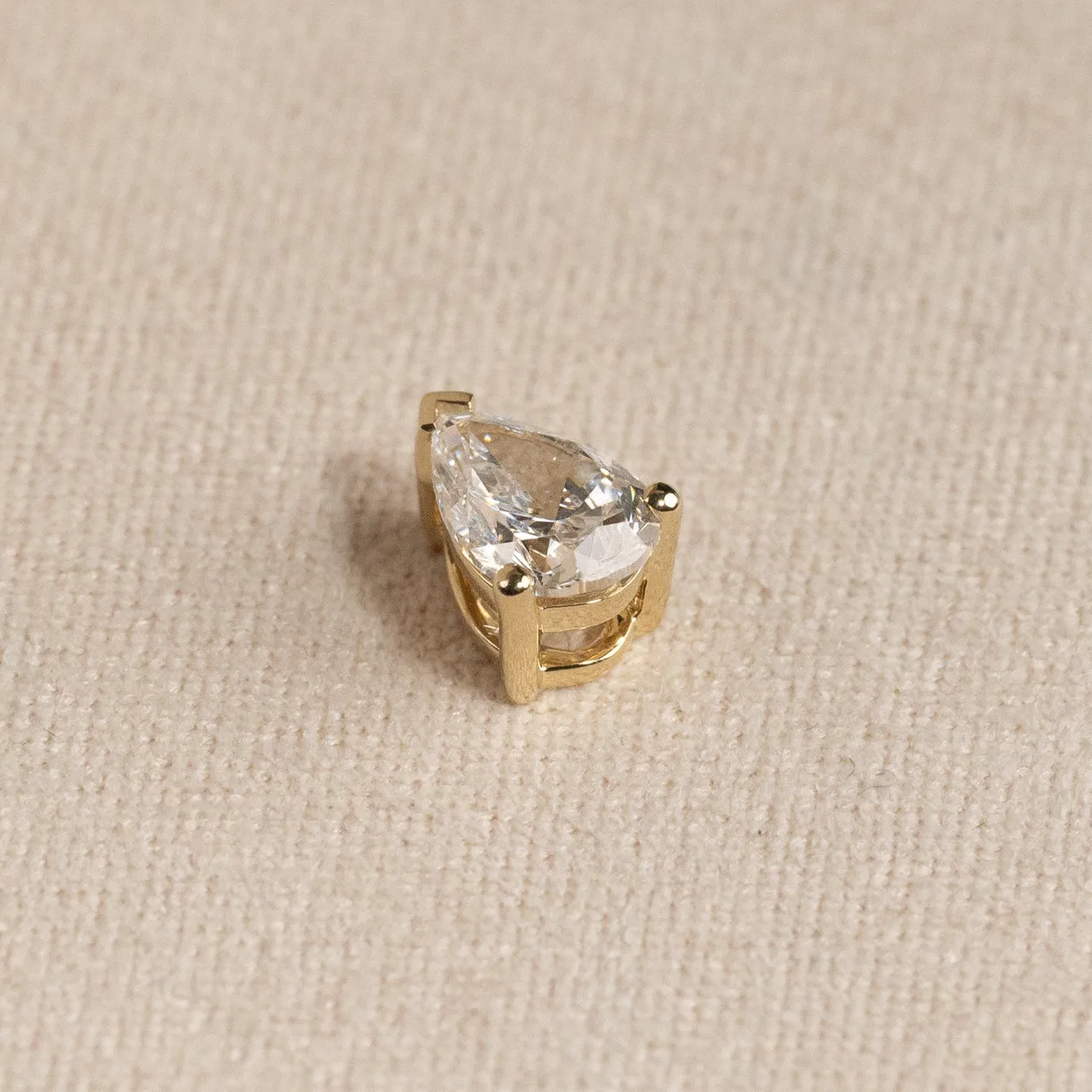 SOLITAIRE PEAR DIAMOND PENDANT - 0.65ct - YG