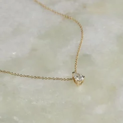 SOLITAIRE PEAR DIAMOND PENDANT - 0.45ct - YG