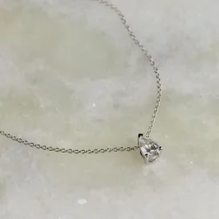 SOLITAIRE PEAR DIAMOND PENDANT - 0.45ct - WG