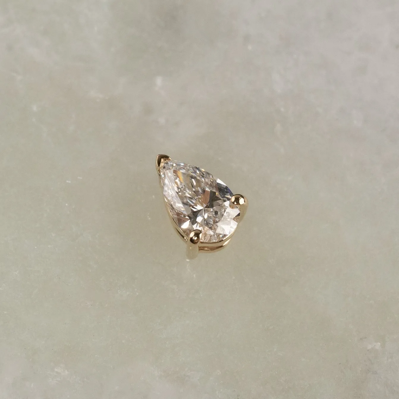 SOLITAIRE PEAR DIAMOND PENDANT - 0.25ct - YG