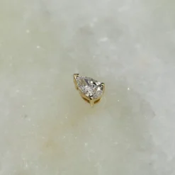 SOLITAIRE PEAR DIAMOND PENDANT - 0.12ct - YG
