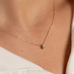 SOLITAIRE PEAR DIAMOND PENDANT - 0.12ct - YG