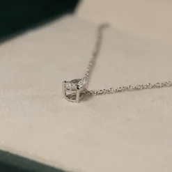 SOLITAIRE PEAR DIAMOND PENDANT - 0.25ct - WG