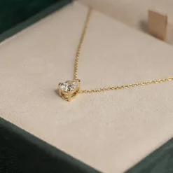SOLITAIRE PEAR DIAMOND PENDANT - 0.65ct - YG