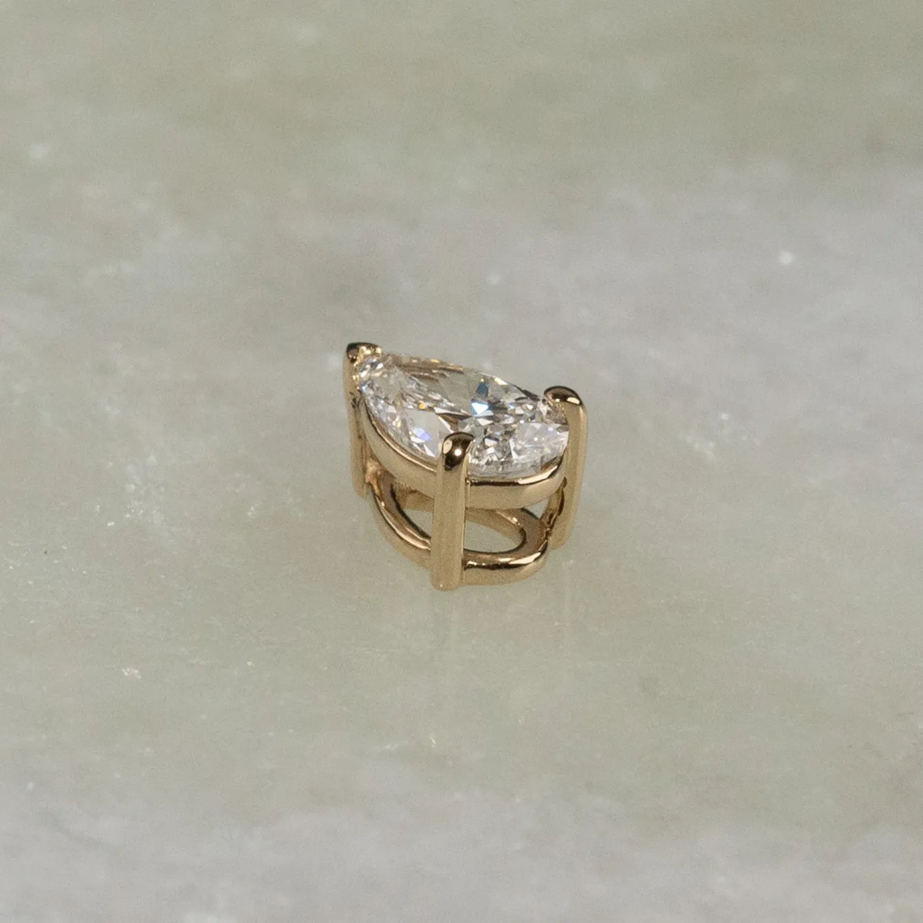 SOLITAIRE PEAR DIAMOND PENDANT - 0.25ct - YG
