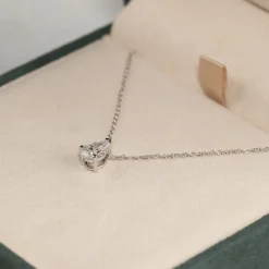 SOLITAIRE PEAR DIAMOND PENDANT - 0.45ct - WG