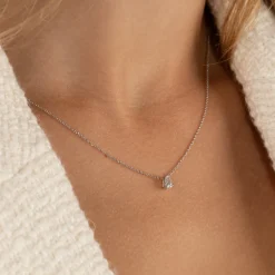 SOLITAIRE PEAR DIAMOND PENDANT - 0.25ct - WG