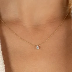 SOLITAIRE PEAR DIAMOND PENDANT - 0.25ct - YG