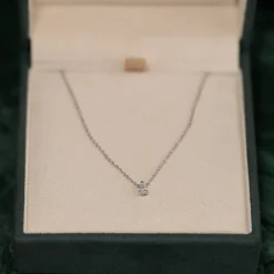 SOLITAIRE PEAR DIAMOND PENDANT - 0.12ct - WG