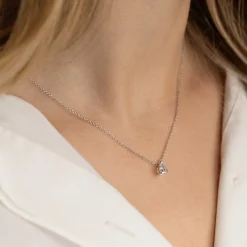 SOLITAIRE PEAR DIAMOND PENDANT - 0.45ct - WG
