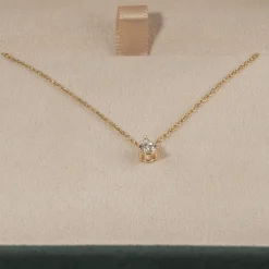 SOLITAIRE PEAR DIAMOND PENDANT - 0.25ct - YG