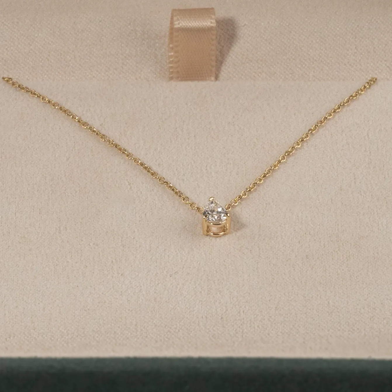 SOLITAIRE PEAR DIAMOND PENDANT - 0.25ct - YG