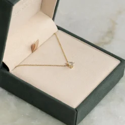 SOLITAIRE PEAR DIAMOND PENDANT - 0.45ct - YG