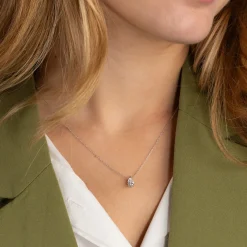 SOLITAIRE PEAR DIAMOND PENDANT - 0.65ct - WG