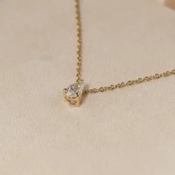 SOLITAIRE PEAR DIAMOND PENDANT - 0.25ct - YG