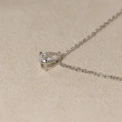SOLITAIRE PEAR DIAMOND PENDANT - 0.25ct - WG