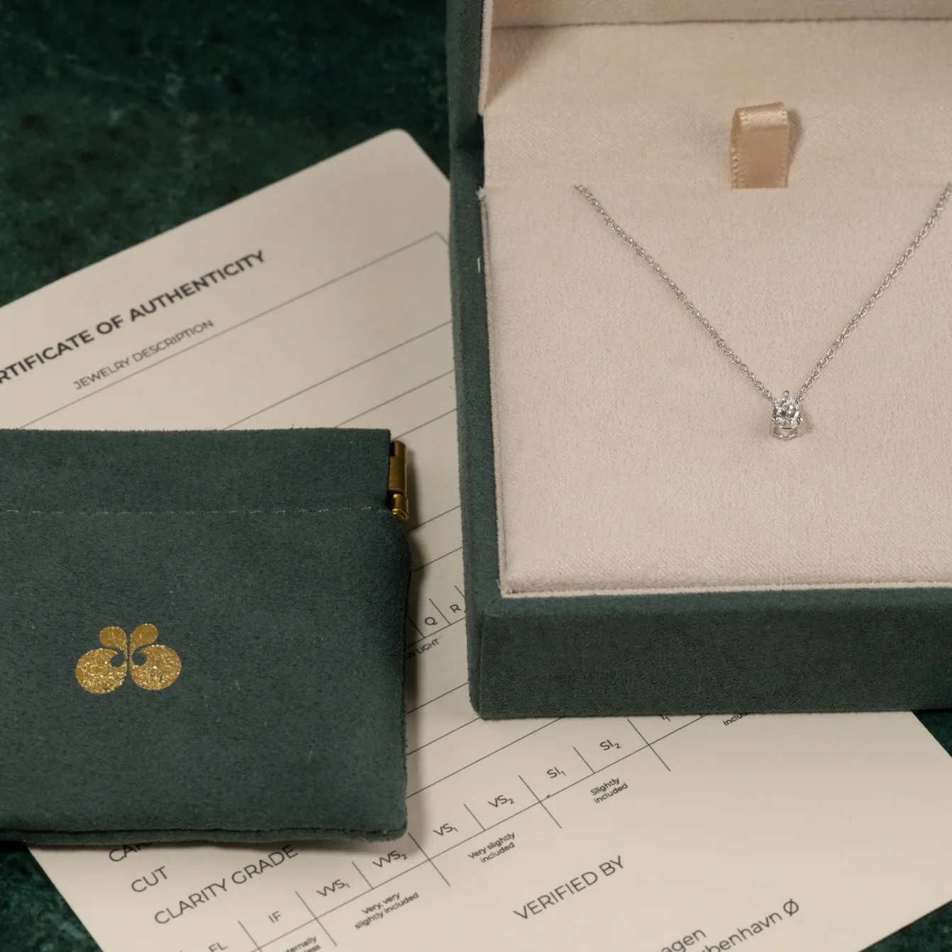 SOLITAIRE PEAR DIAMOND PENDANT - 0.25ct - WG