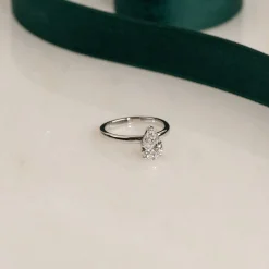 SOLITAIRE PEAR DIAMOND RING - 1.2ct - WG