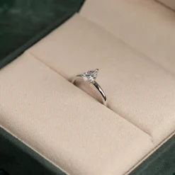 SOLITAIRE PEAR DIAMOND RING - 0.75ct - WG