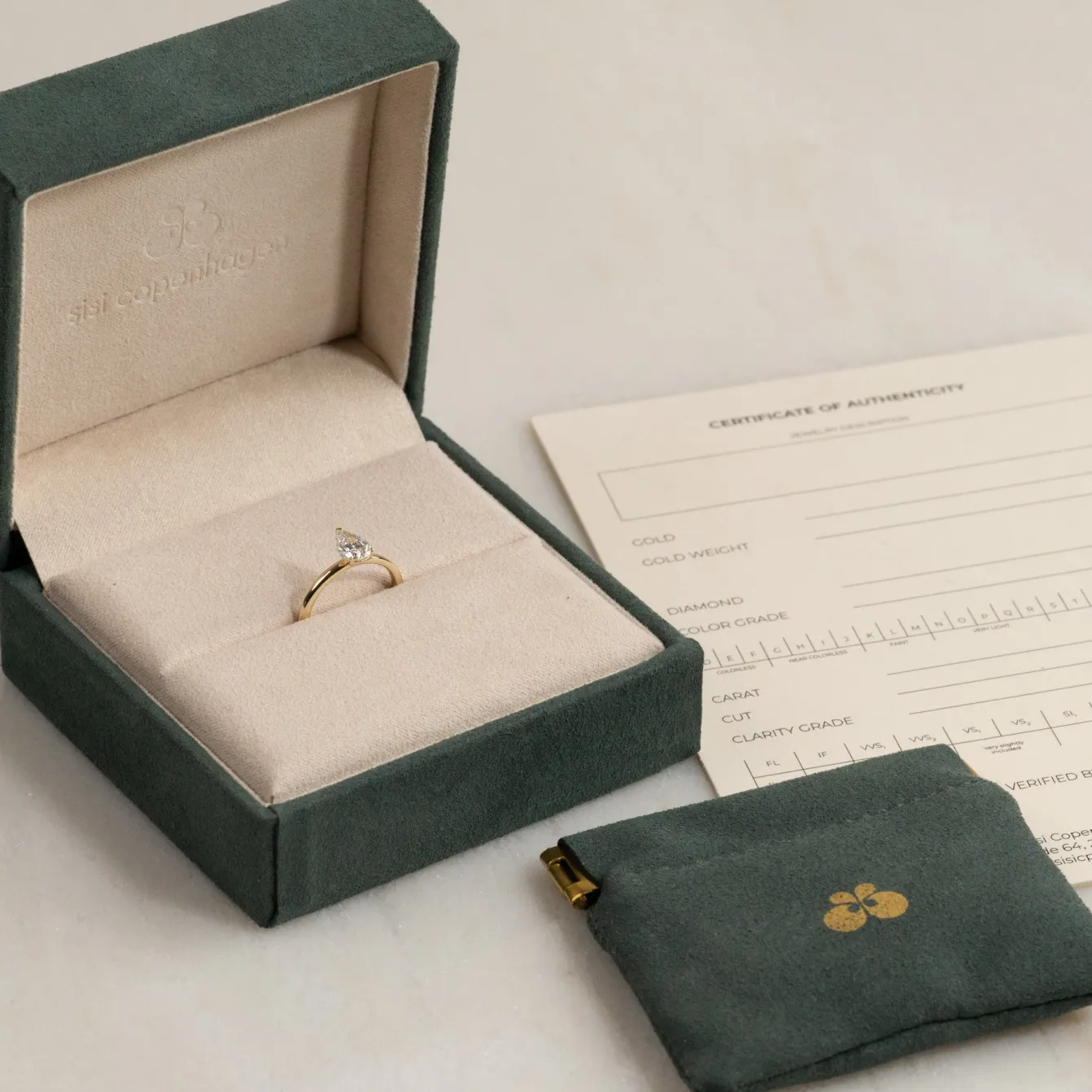 SOLITAIRE PEAR DIAMOND RING - 0.75ct - YG