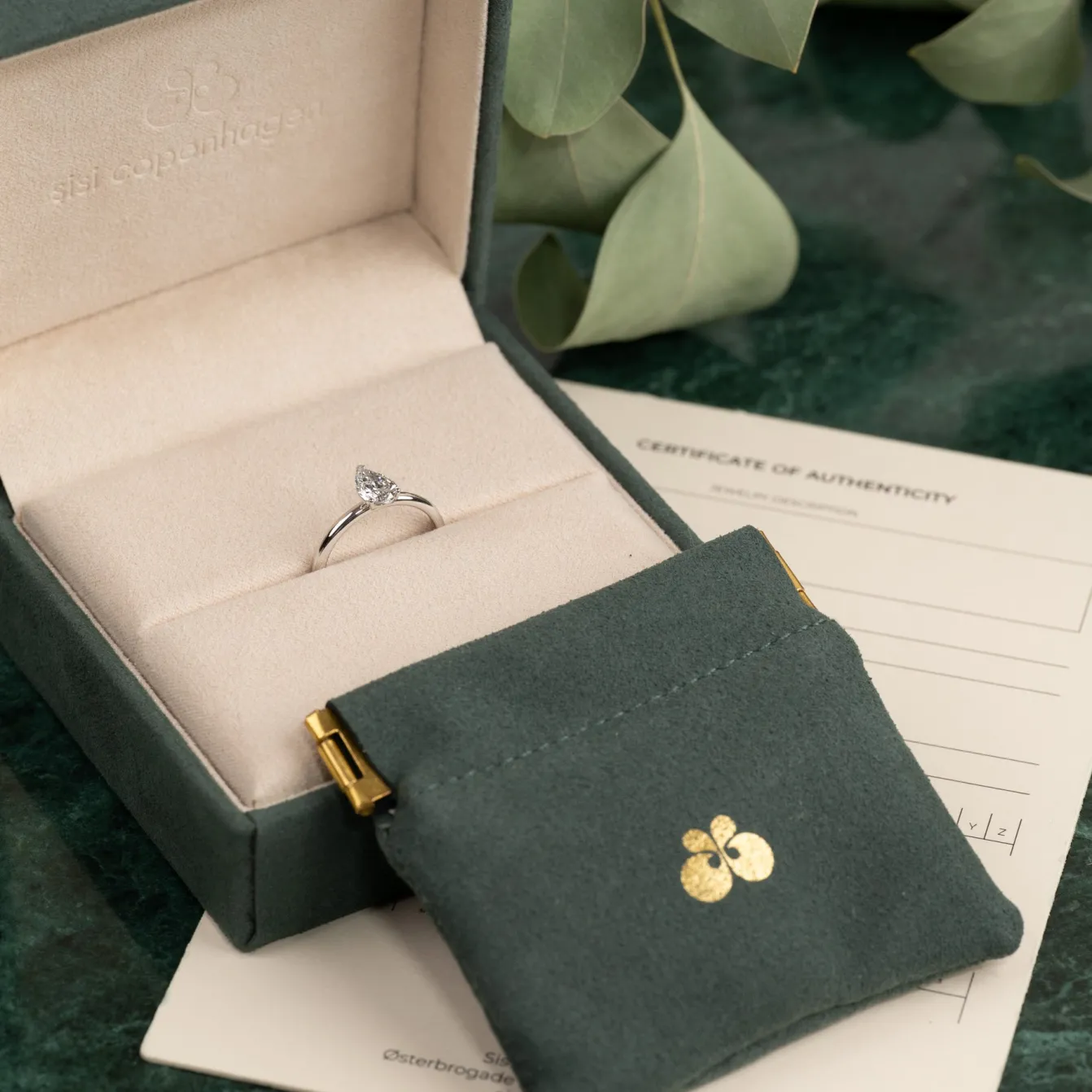 SOLITAIRE PEAR DIAMOND RING - 0.75ct - WG