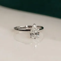 SOLITAIRE PEAR DIAMOND RING - 1.2ct - WG