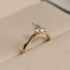 SOLITAIRE PEAR DIAMOND RING - 0.75ct - YG