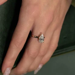 SOLITAIRE PEAR DIAMOND RING - 2.0ct - YG