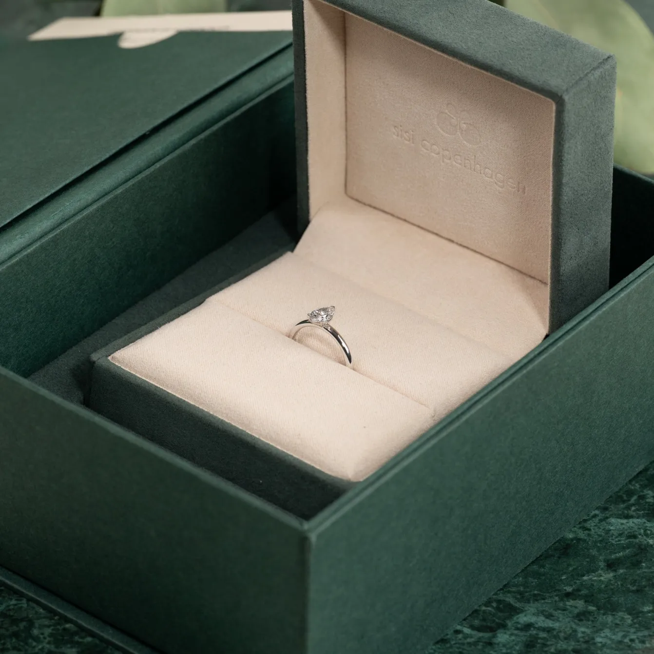 SOLITAIRE PEAR DIAMOND RING - 0.75ct - WG