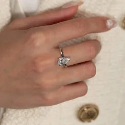 SOLITAIRE PEAR DIAMOND RING - 2.0ct - WG