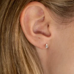 SOLITAIRE PEAR DIAMOND STUD EARRING - 0.5ct - YG