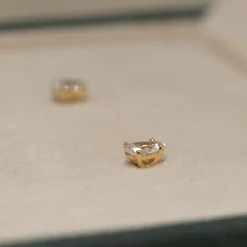 SOLITAIRE PEAR DIAMOND STUD EARRING - 0.5ct - YG