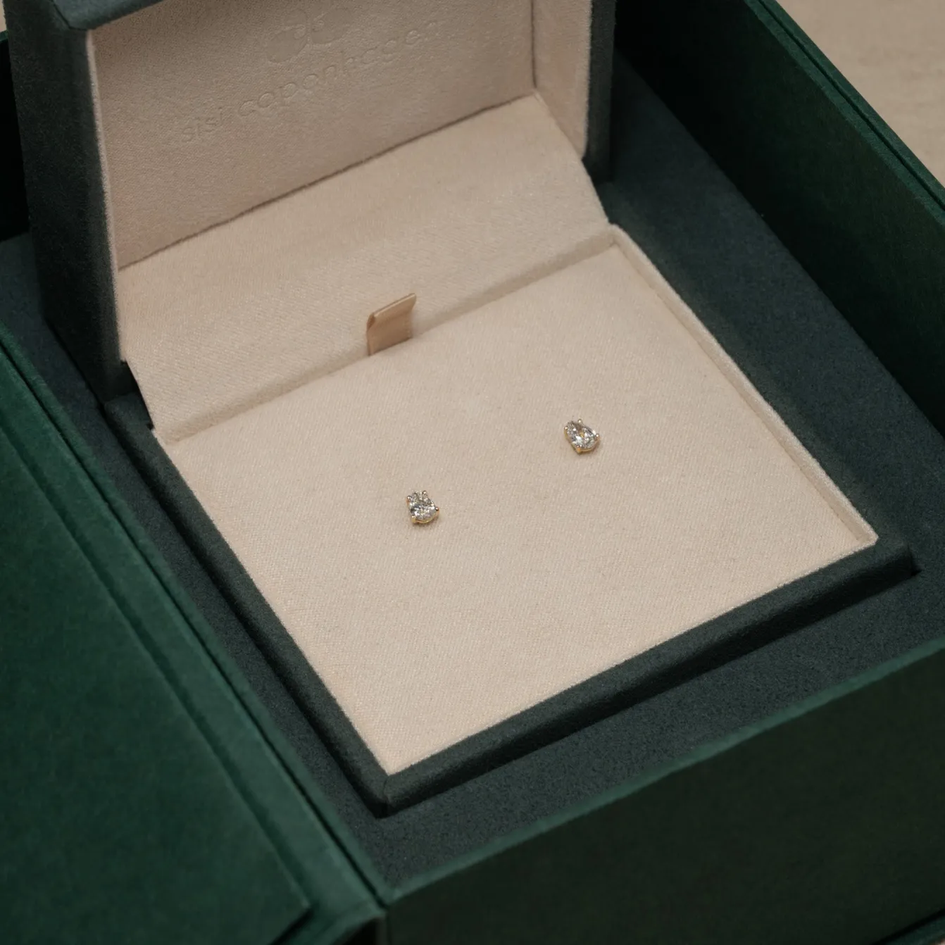 SOLITAIRE PEAR DIAMOND STUD EARRING - 0.5ct - YG