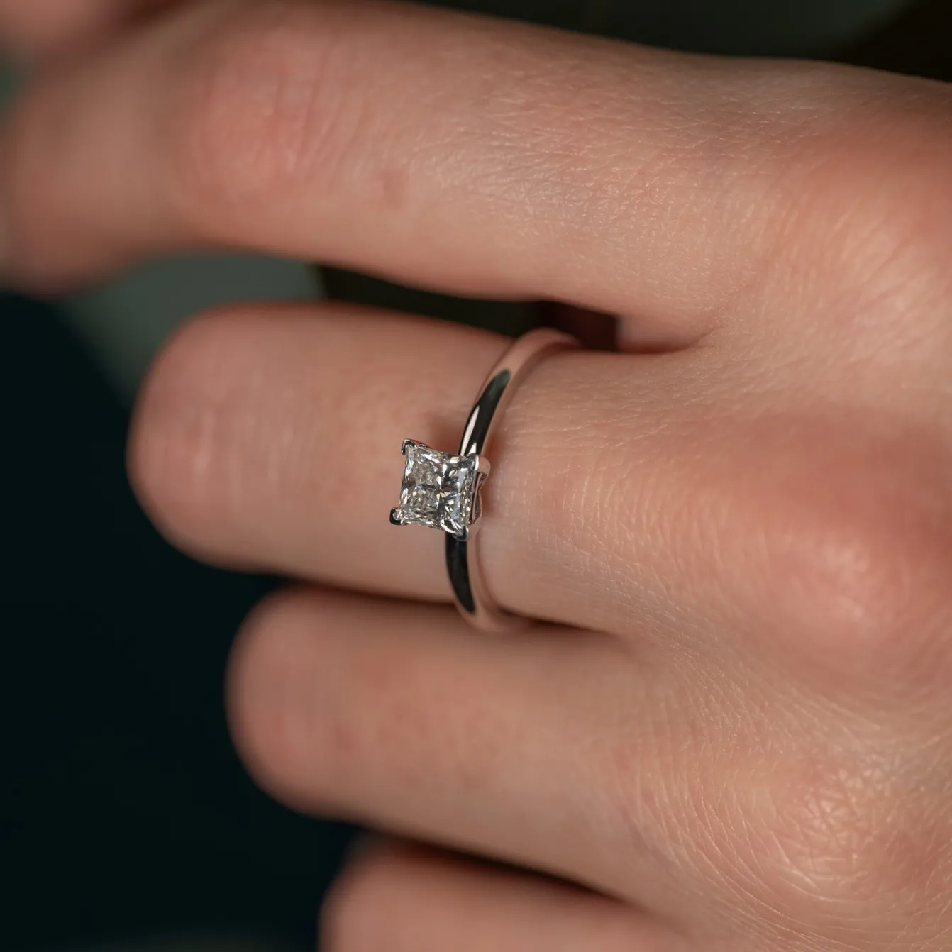 SOLITAIRE PRINCESS-CUT DIAMOND RING - 0.75ct - WG