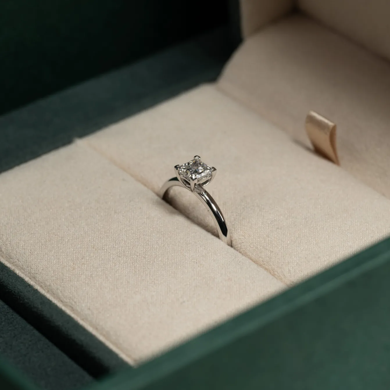 SOLITAIRE PRINCESS-CUT DIAMOND RING - 0.75ct - WG