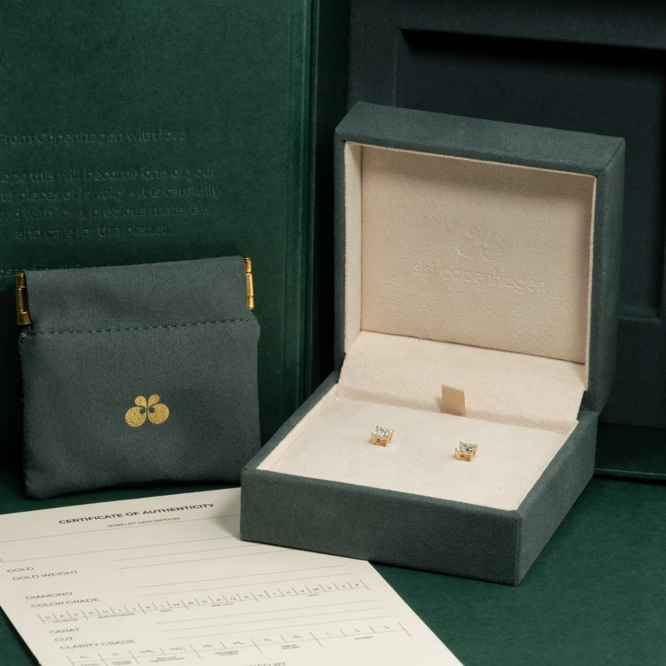SOLITAIRE PRINCESS-CUT DIAMOND STUD EARRING - 1.15ct - YG
