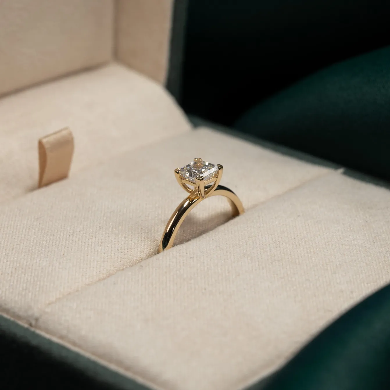 SOLITAIRE PRINCESS-CUT DIAMOND RING - 0.75ct - YG