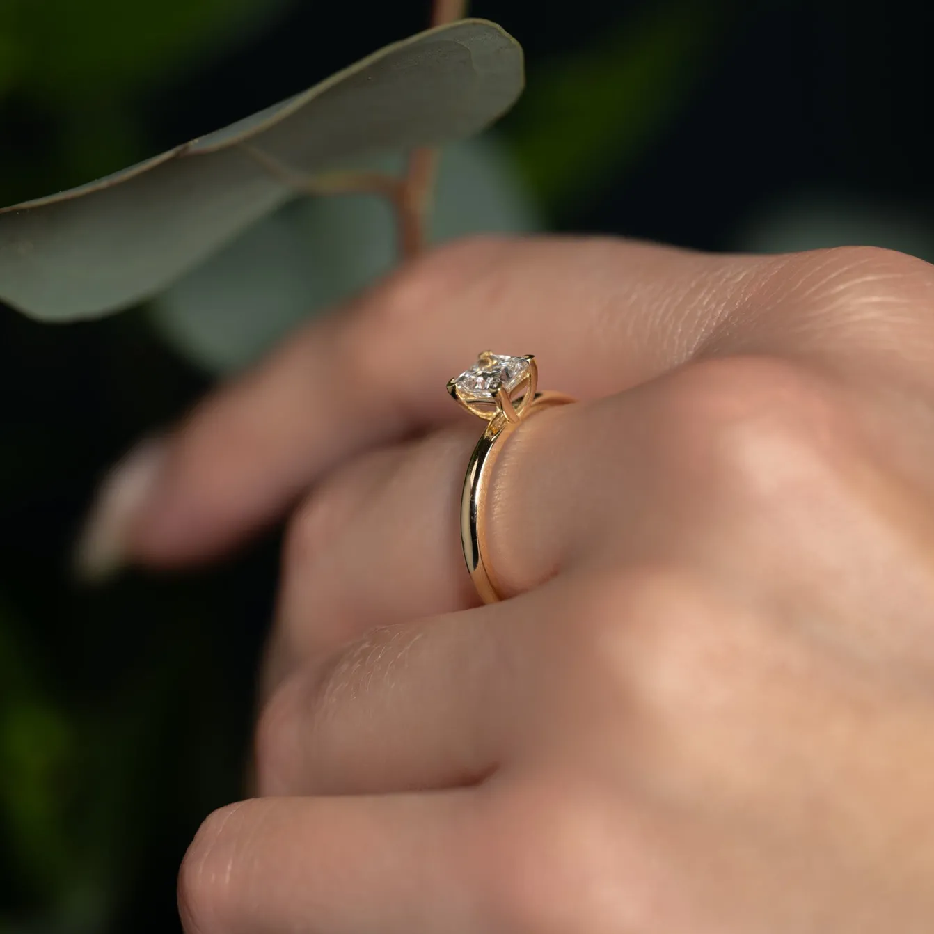 SOLITAIRE PRINCESS-CUT DIAMOND RING - 0.75ct - YG